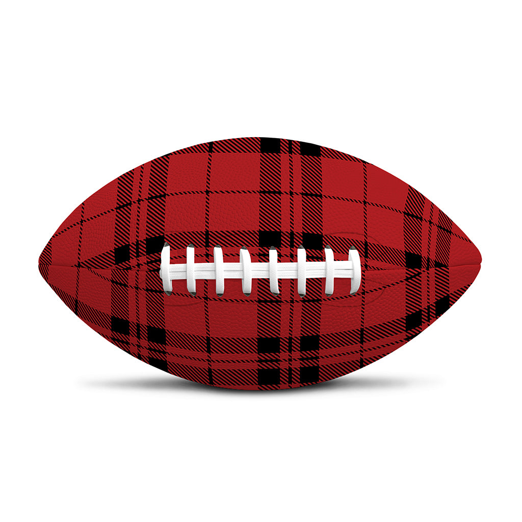 Red And Black Tartan Pattern Print Rugby Ball
