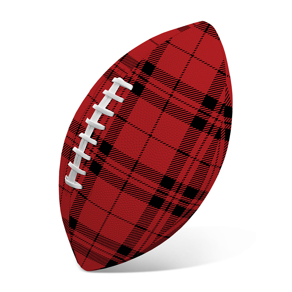 Red And Black Tartan Pattern Print Rugby Ball