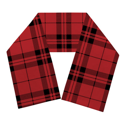 Red And Black Tartan Pattern Print Scarf