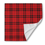 Red And Black Tartan Pattern Print Silk Bandana