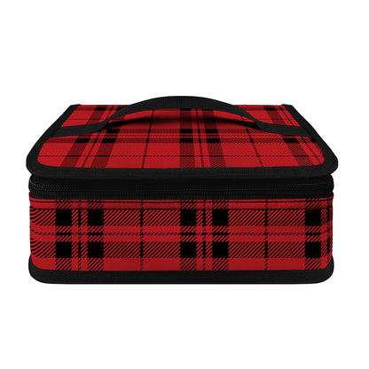 Red And Black Tartan Pattern Print Small Lunch Bag