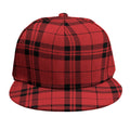 Red And Black Tartan Pattern Print Snapback Cap