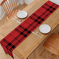 Red And Black Tartan Pattern Print Table Runner