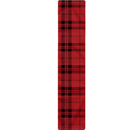 Red And Black Tartan Pattern Print Table Runner