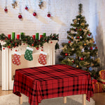 Red And Black Tartan Pattern Print Tablecloth