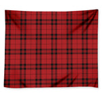 Red And Black Tartan Pattern Print Tapestry