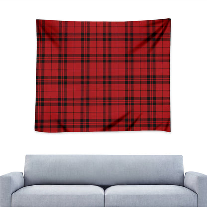 Red And Black Tartan Pattern Print Tapestry