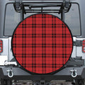 Red And Black Tartan Pattern Print Tire Cover