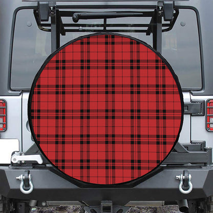 Red And Black Tartan Pattern Print Tire Cover