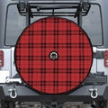 Red And Black Tartan Pattern Print Tire Cover With Camera Hole