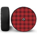 Red And Black Tartan Pattern Print Tire Cover With Camera Hole