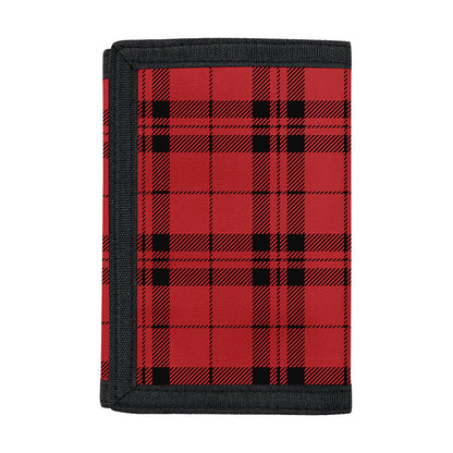Red And Black Tartan Pattern Print Trifold Wallet