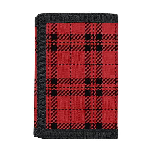 Red And Black Tartan Pattern Print Trifold Wallet