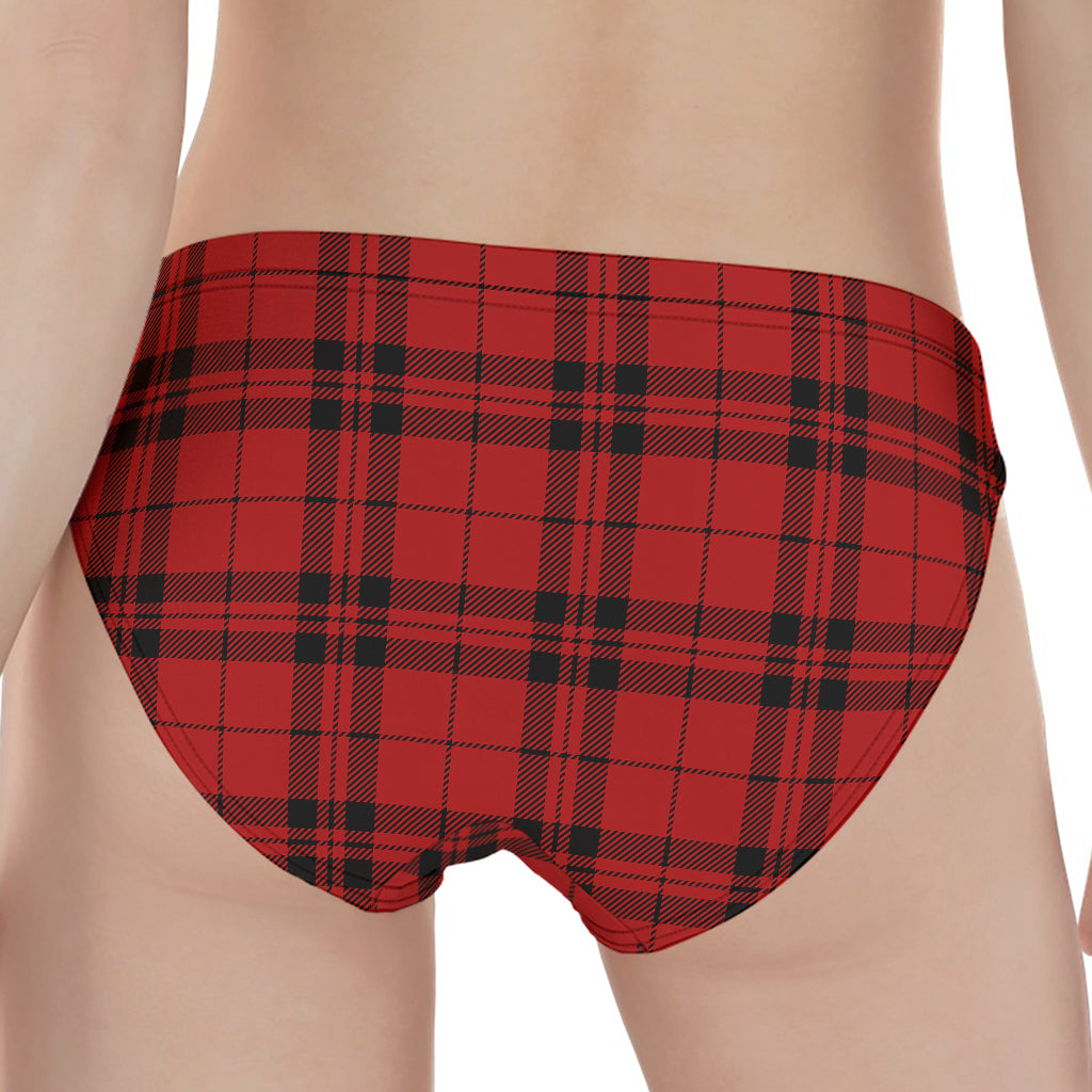Red And Black Tartan Pattern Print Women's Panties