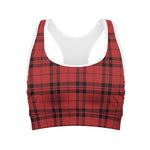 Red And Black Tartan Pattern Print Women's Sports Bra