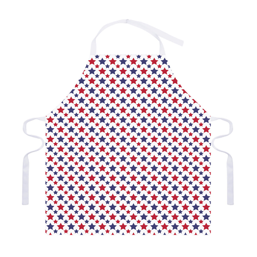 Red And Blue American Star Pattern Print Adjustable Apron