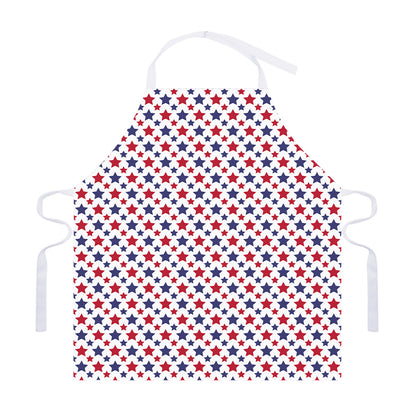 Red And Blue American Star Pattern Print Adjustable Apron