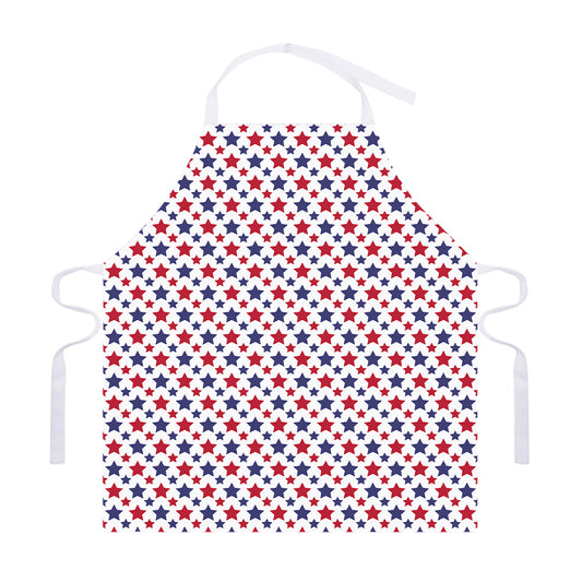 Red And Blue American Star Pattern Print Adjustable Apron