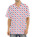 Red And Blue American Star Pattern Print Aloha Shirt