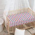 Red And Blue American Star Pattern Print Baby Crib Sheet