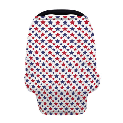 Red And Blue American Star Pattern Print Baby Seat Cover