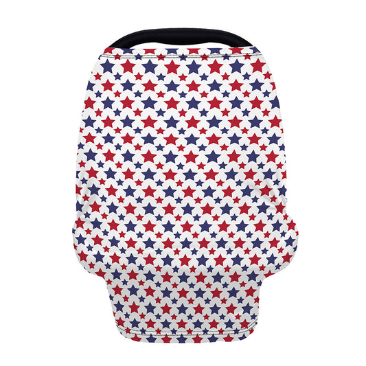 Red And Blue American Star Pattern Print Baby Seat Cover