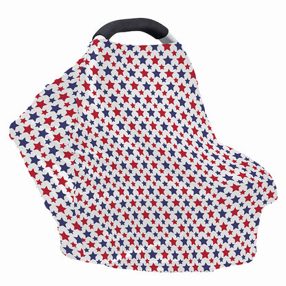 Red And Blue American Star Pattern Print Baby Seat Cover