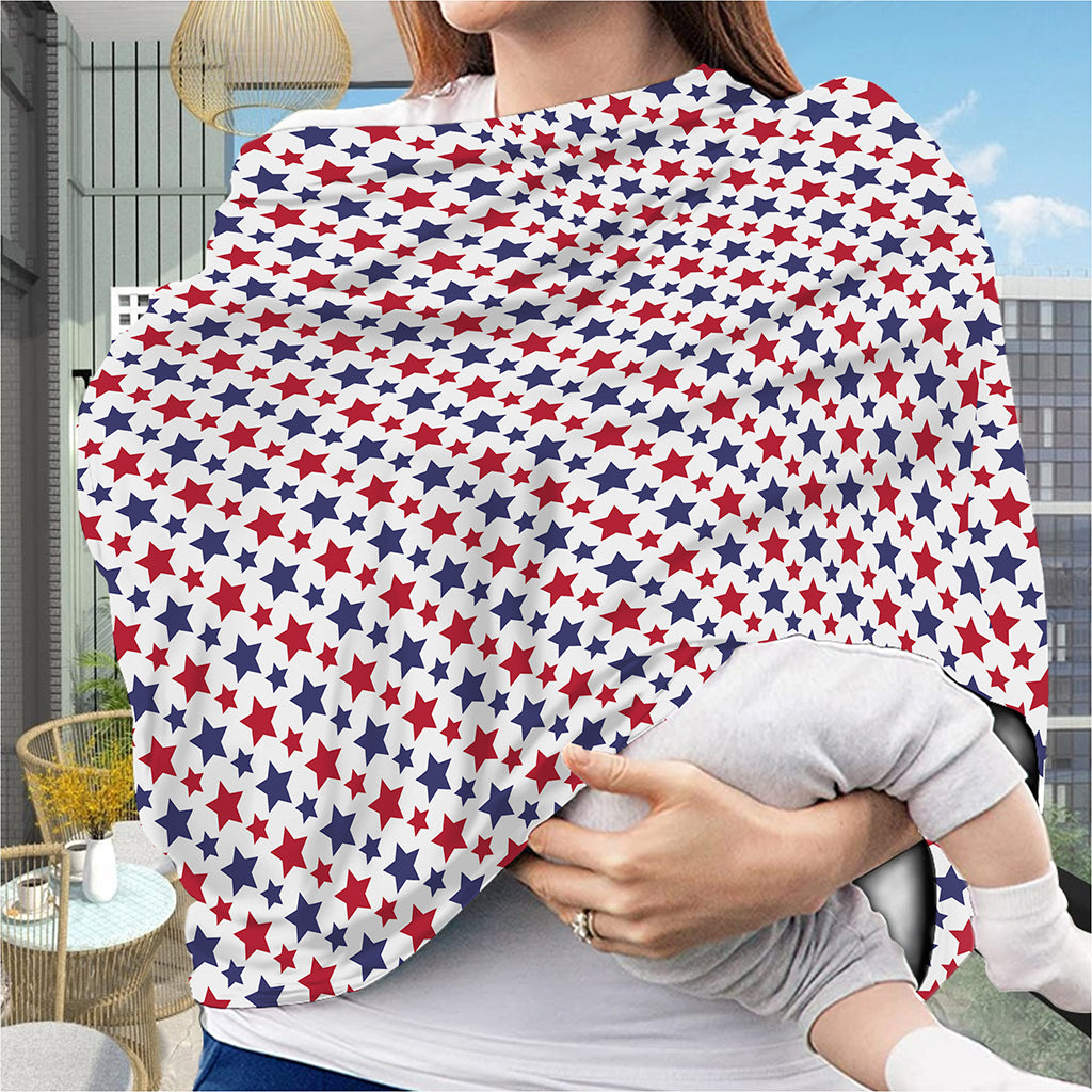 Red And Blue American Star Pattern Print Baby Seat Cover