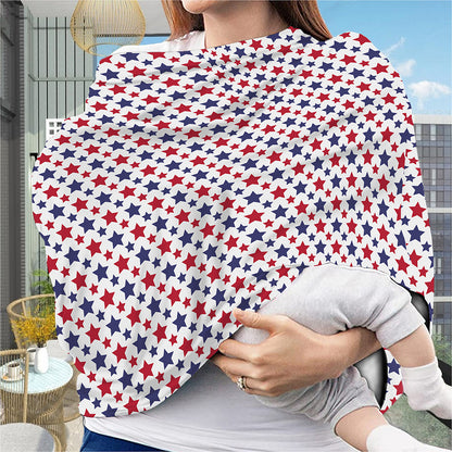 Red And Blue American Star Pattern Print Baby Seat Cover