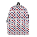 Red And Blue American Star Pattern Print School Backpack