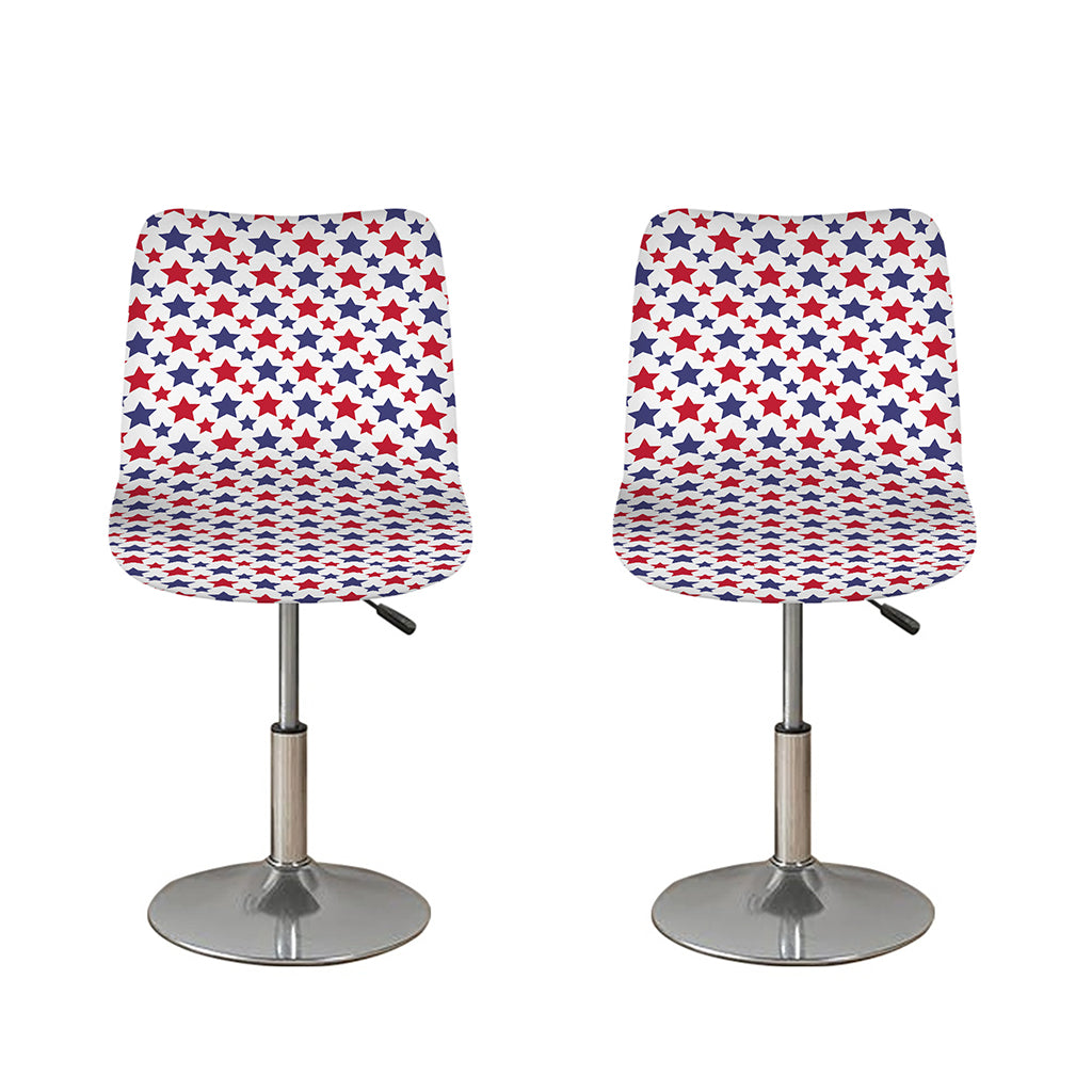 Red And Blue American Star Pattern Print Bar Stool Covers