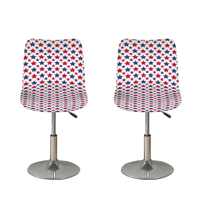 Red And Blue American Star Pattern Print Bar Stool Covers