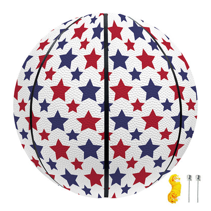Red And Blue American Star Pattern Print Basketball