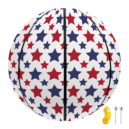 Red And Blue American Star Pattern Print Basketball