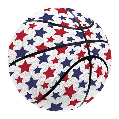 Red And Blue American Star Pattern Print Basketball