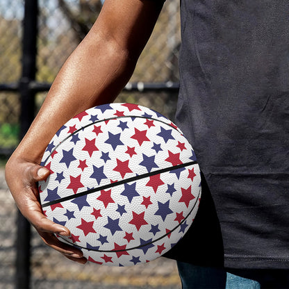 Red And Blue American Star Pattern Print Basketball