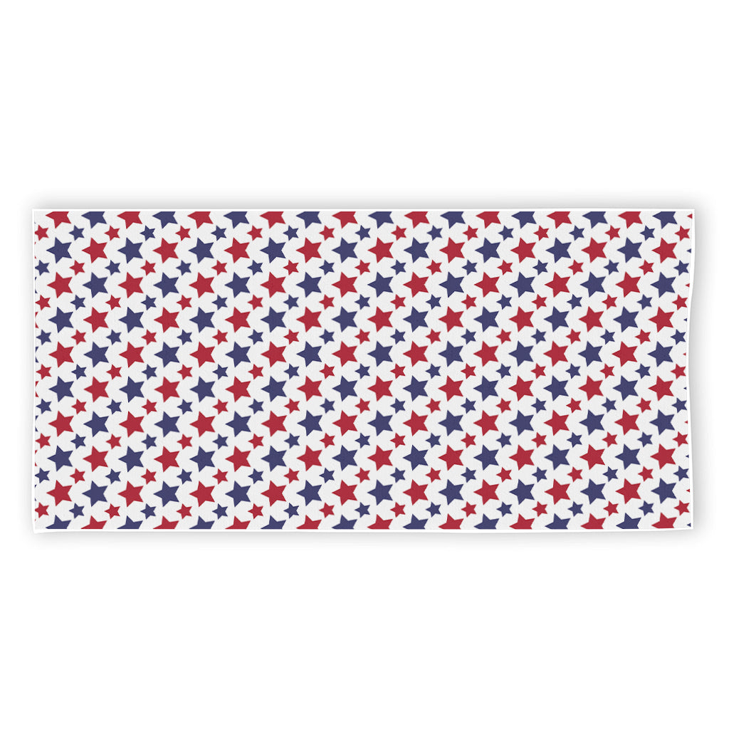 Red And Blue American Star Pattern Print Beach Towel