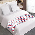 Red And Blue American Star Pattern Print Bed Runner