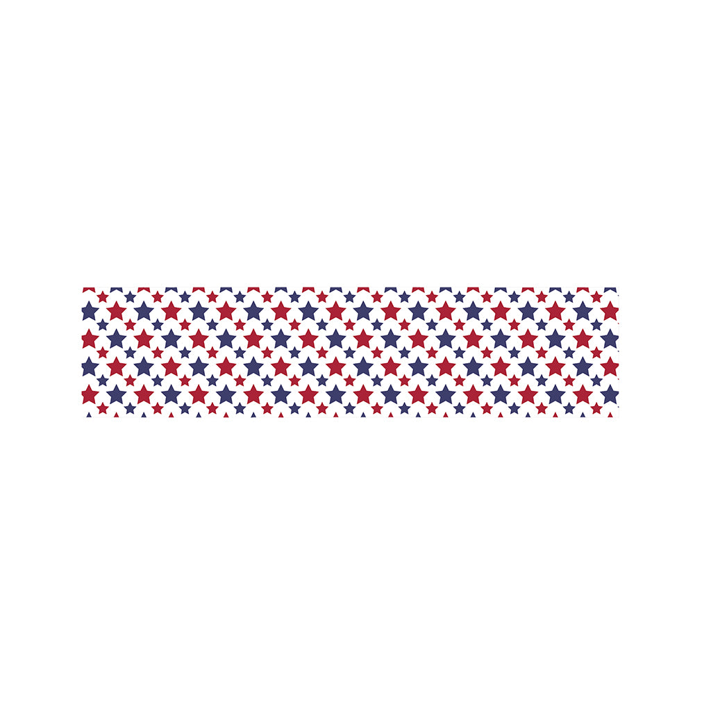 Red And Blue American Star Pattern Print Bed Runner