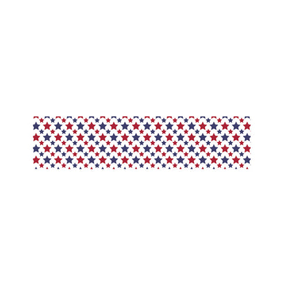 Red And Blue American Star Pattern Print Bed Runner