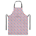 Red And Blue American Star Pattern Print Bib Apron With Pocket
