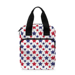 Red And Blue American Star Pattern Print Bible Tote Bag