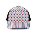 Red And Blue American Star Pattern Print Black Mesh Trucker Hat