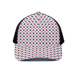 Red And Blue American Star Pattern Print Black Mesh Trucker Cap