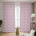 Red And Blue American Star Pattern Print Dimout Pencil Pleat Curtains
