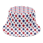 Red And Blue American Star Pattern Print Bucket Hat