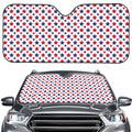 Red And Blue American Star Pattern Print Car Windshield Sun Shade