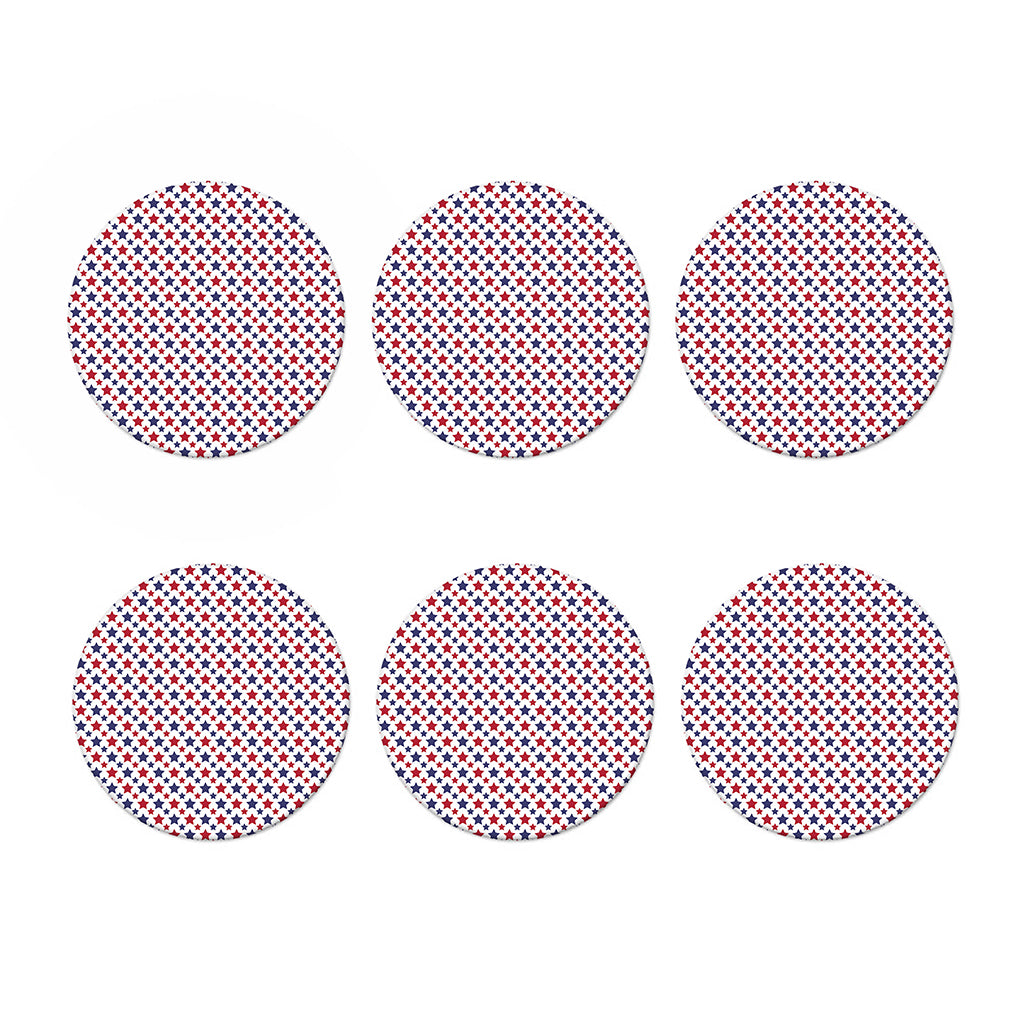 Red And Blue American Star Pattern Print Coaster Set