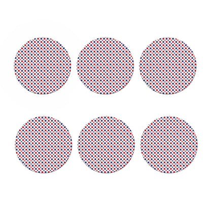 Red And Blue American Star Pattern Print Coaster Set