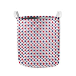 Red And Blue American Star Pattern Print Collapsible Laundry Basket